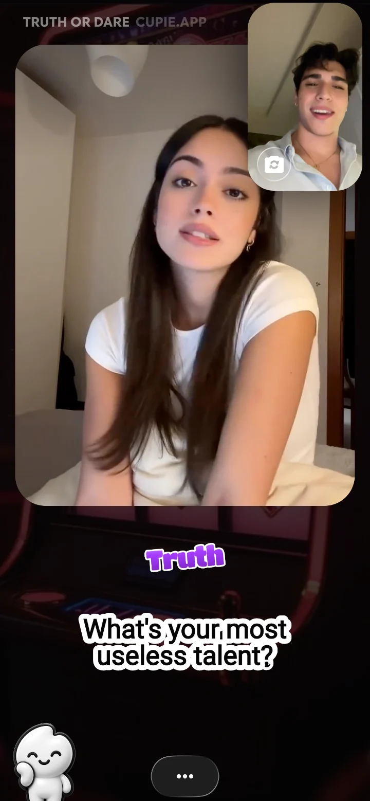 Truth card in Cupie Truth or Dare. Truth or Dare in Cupie: both of you see the same card during the call