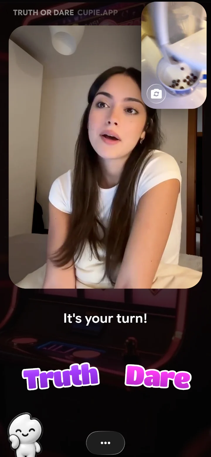 Picking truth or dare on a Cupie call. Truth or dare? Pick live on the call